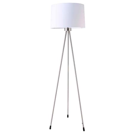 Homeroots Minimalist Silver Metal Floor Lamp 431786